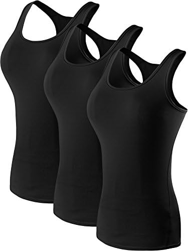 NELEUS Women's 3 Pack Compression Athletic Tank Top for Yoga Running, Black
